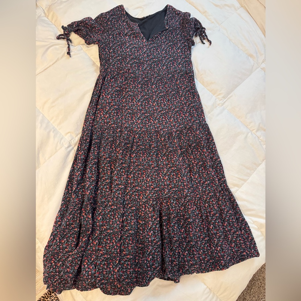 Madewell Floral Dark Blue Dress